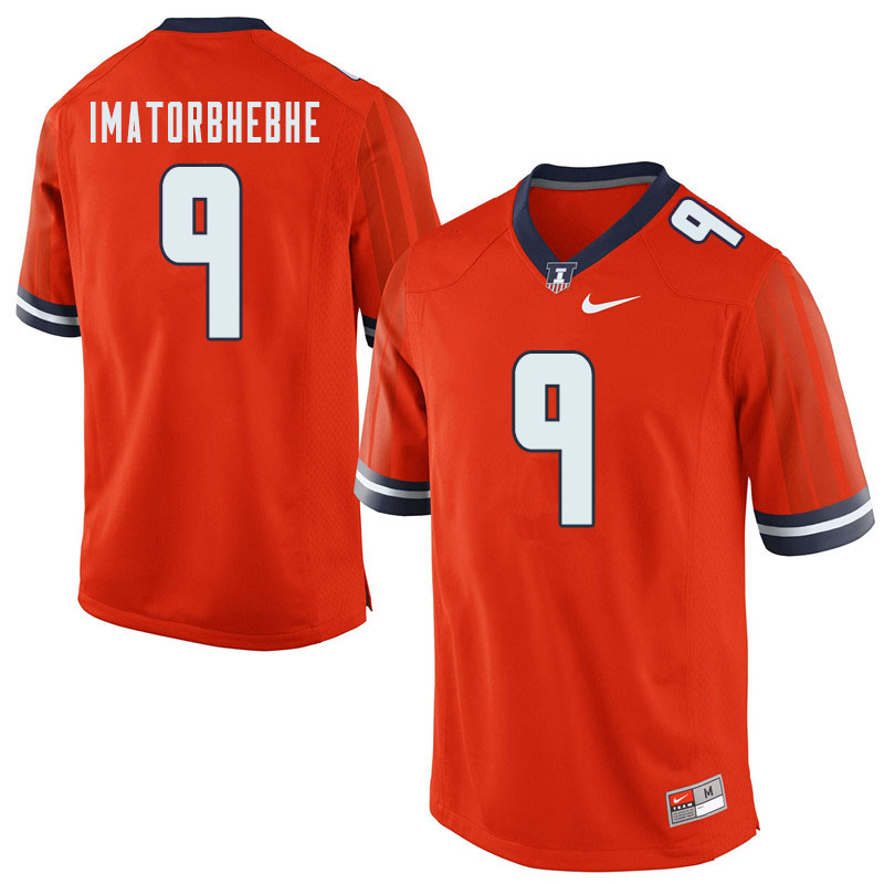 Men #9 Josh Imatorbhebhe Illinois Fighting Illini College Football Jerseys Sale-Orange